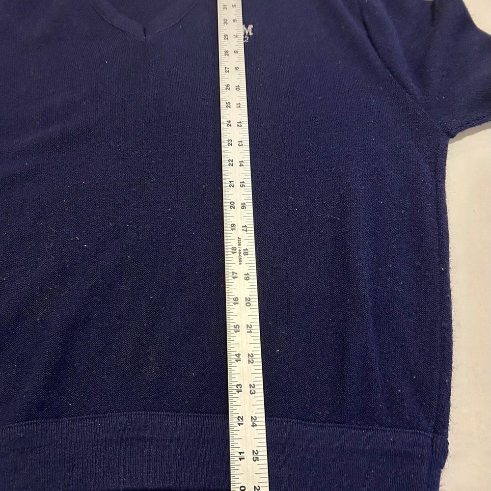 Vintage Izod x LaCoste Navy V-Neck Sweater Men's XL 100% Orlon Acrylic IBM PS/2 - Picture 4 of 6